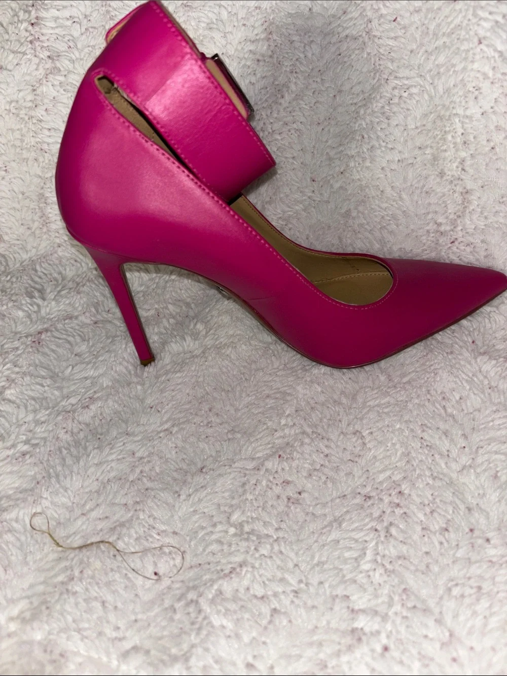 Michael Kors Hot Pink Pointed Ankle-Strap Stiletto Heels